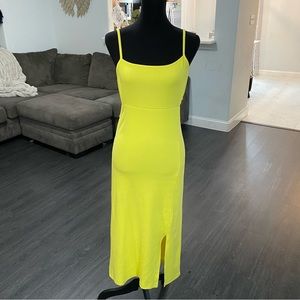 Yellow Midi Dress from Amazon. Size Medium has stretch small cut out sides.